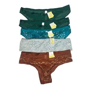 Auden Women’s M Cheeky Underwear Set of 5, Multicolor, NWT